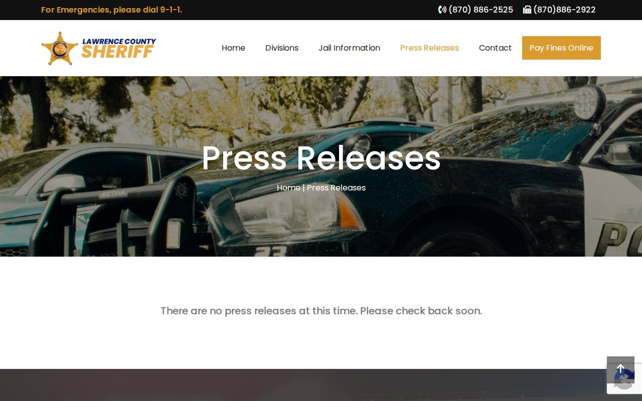 Lawrence County Sheriff's Office arrest press release page