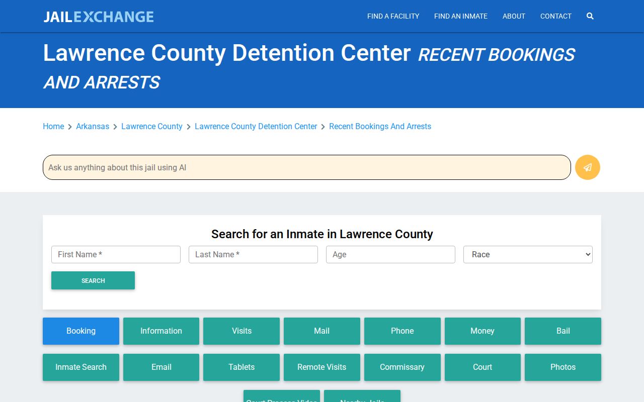 Unofficial JailExchange Lawrence County recent-bookings guide