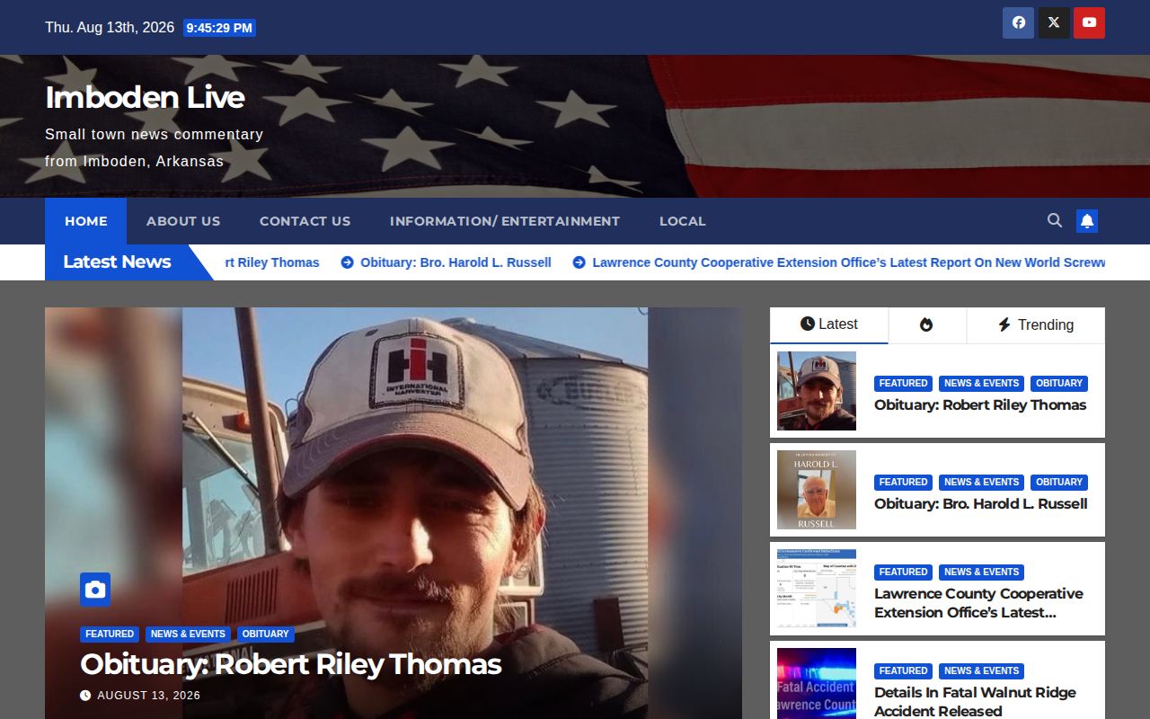 Imboden Live local arrest news source serving Lawrence County